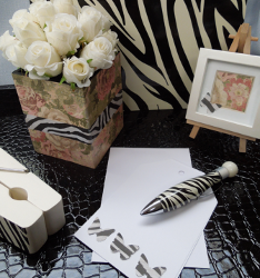 Floral and Zebra Desk Set