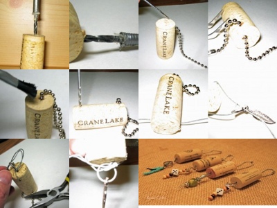 Beaded Wine Cork Keychains