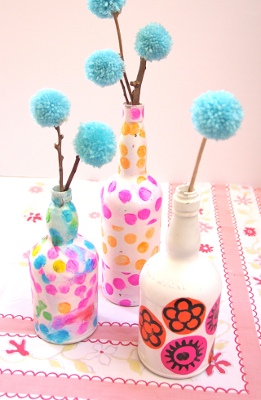 Tissue Wine Bottle Vases